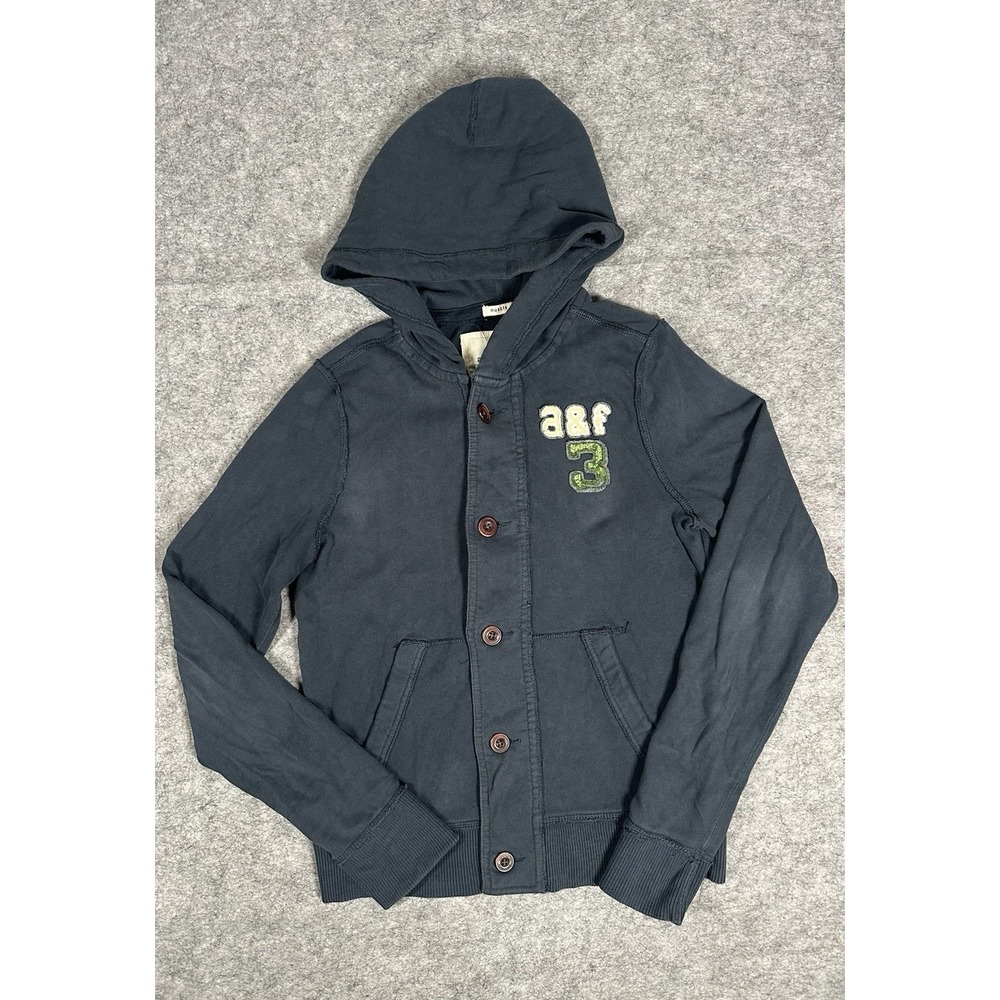 Abercrombie Kids' Button Front Hooded Sweater Muscle Size XL